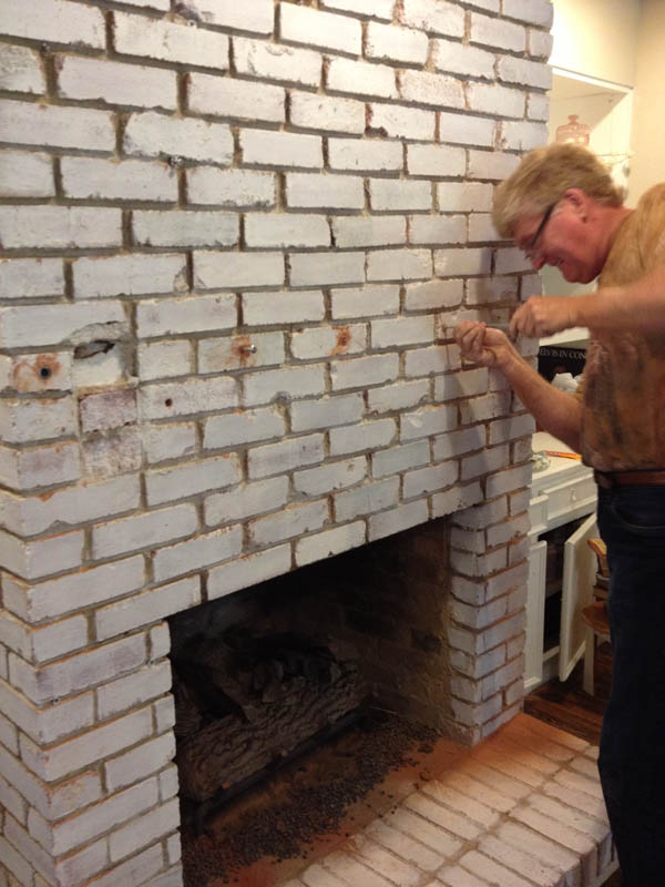 How To Install A Floating Mantle The, Diy Floating Mantel Brick Fireplace