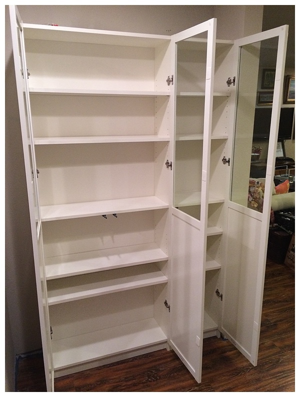 Newly installed Billy bookcase with doors 