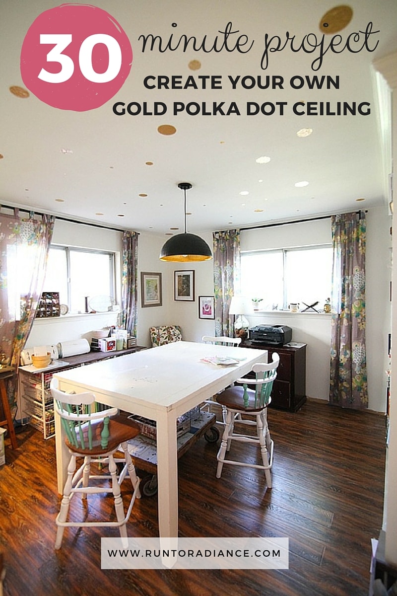 DIY Gold Polka Dot Ceiling