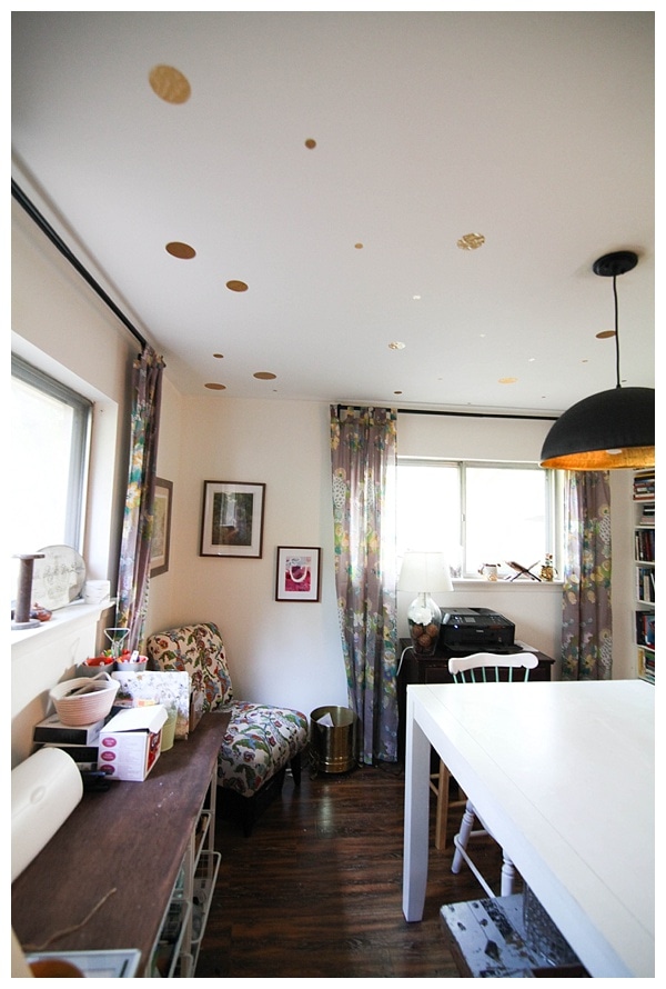 diy gold polka dot ceiling—no paint required! Click through for instructions_0019