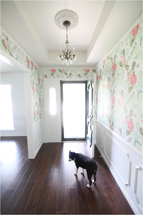 Floral Wallpaper Entryway Makeover
