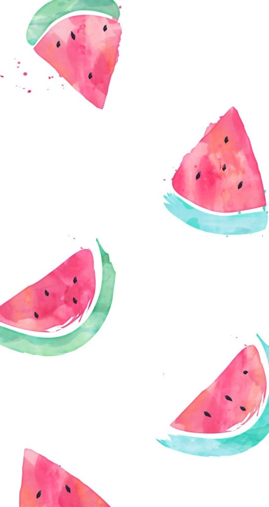 Free iphone wallpaper with watercolored watermelons