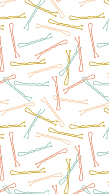 Free iphone wallpaper with bobby pin background in yellow, blue and pink
