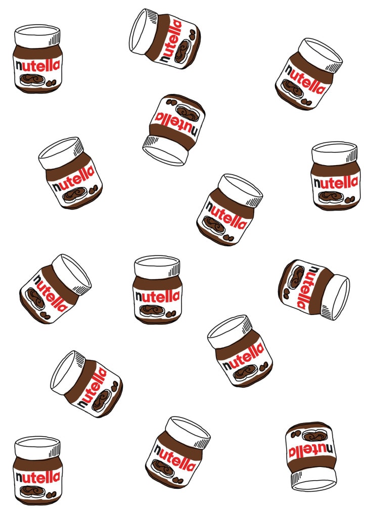 cute iphone wallpapers with hand-drawn nutella jars