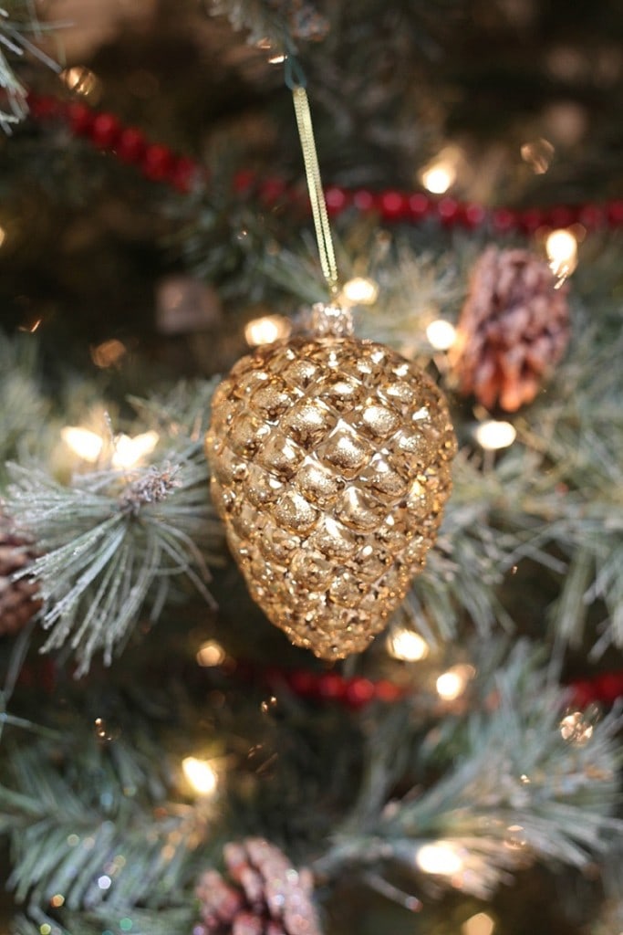 golden pinecone ornament