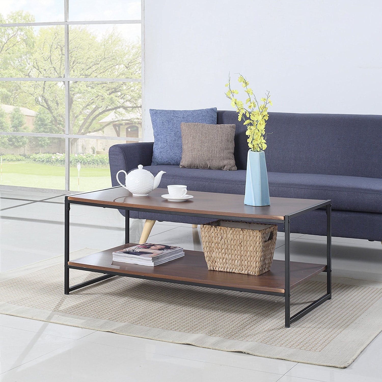 A modern rectangular coffee table