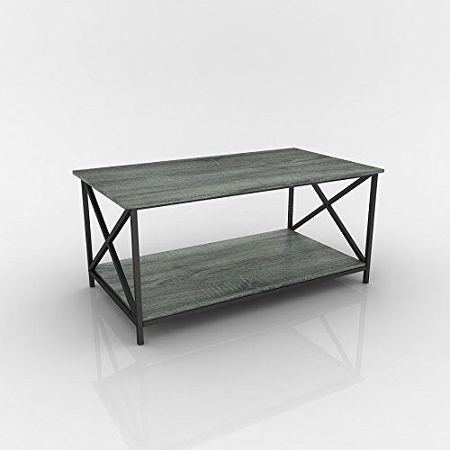 Weathered grey rectangular coffee table 