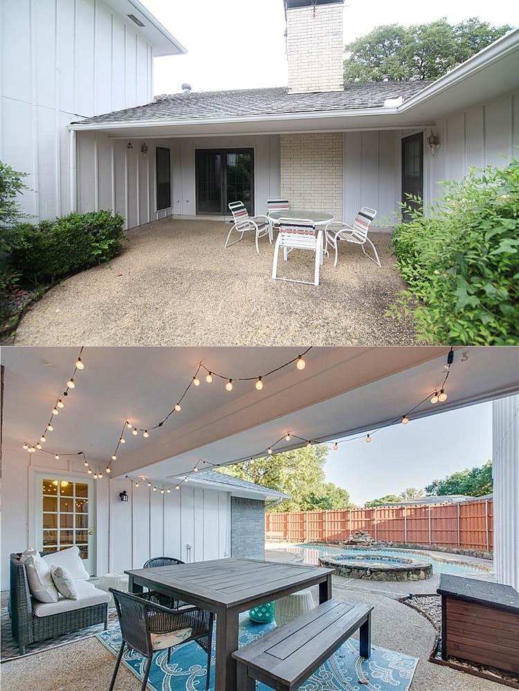 House remodel on a budget! These before and after pictures are amazing and full of DIY ideas. Beautiful pool and deck remodel!