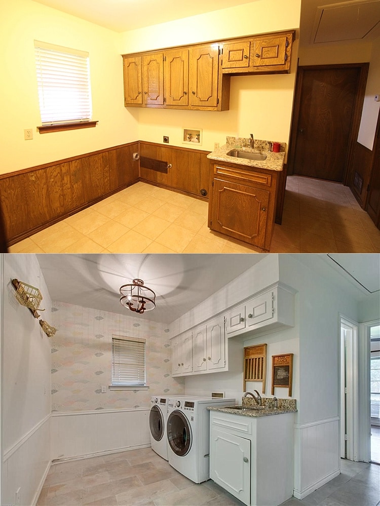 House remodel on a budget! These before and after pictures are amazing and full of DIY ideas. I really like the laundry room makeover!