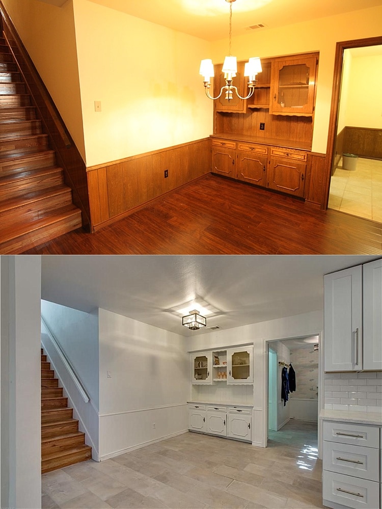 House remodel on a budget! These before and after pictures are amazing and full of DIY ideas. Love this galley kitchen that was opened up!