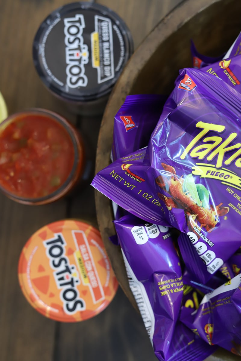 tostitos salsa and takis chips