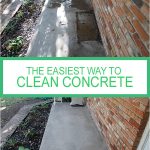 before and after of a concrete patio when cleaned