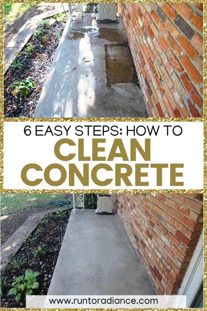 6 easy steps for how to clean concrete collage