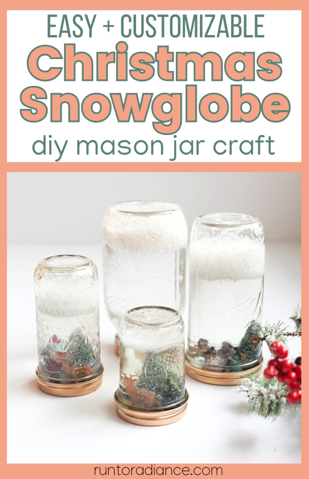 How to Make a Snow Globe in a Mason Jar {Easy Custom Snow Globe}