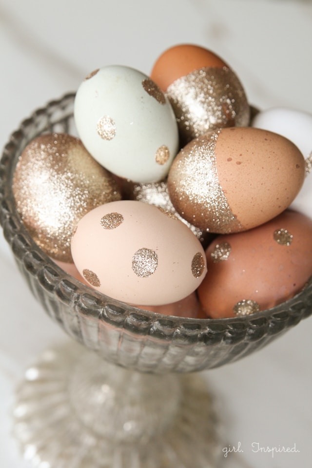 Glitter easter eggs