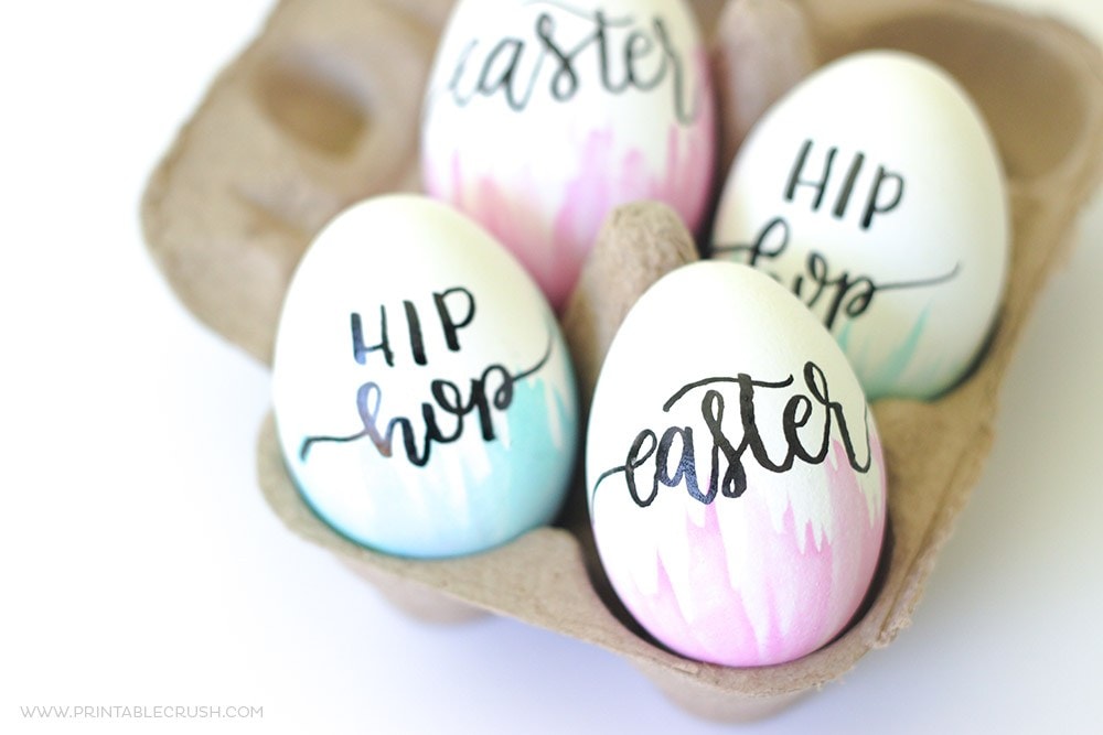 Hand lettered Easter eggs