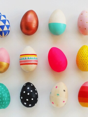 Painted wooden eggs