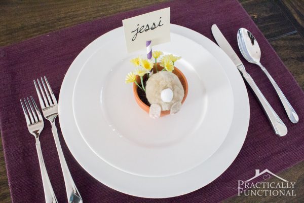 An easter bunny place setting 