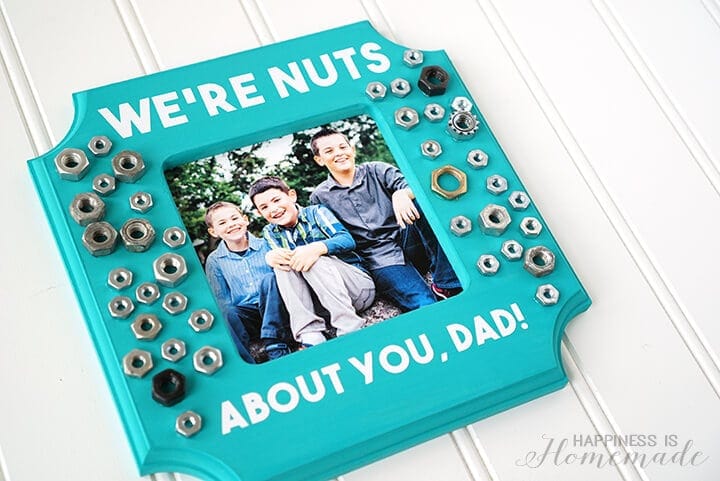 nuts about you photo frame Fathers Day craft