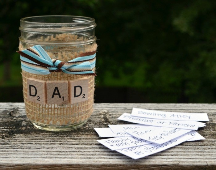 memories in a jar father's day gift idea