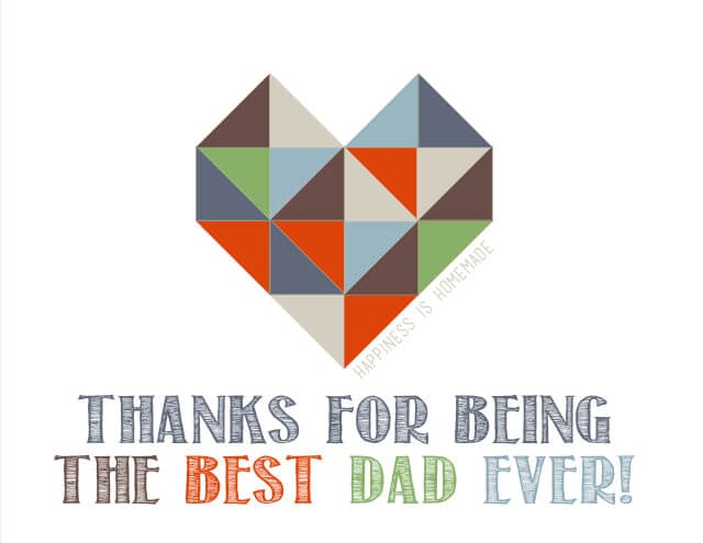 geometric heart card design for dad
