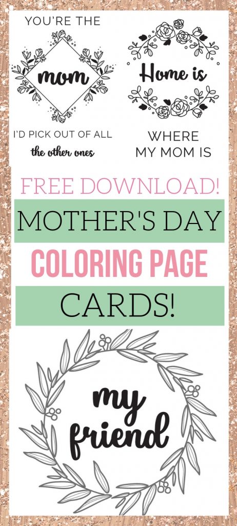 Black and white coloring pages for mothers day 