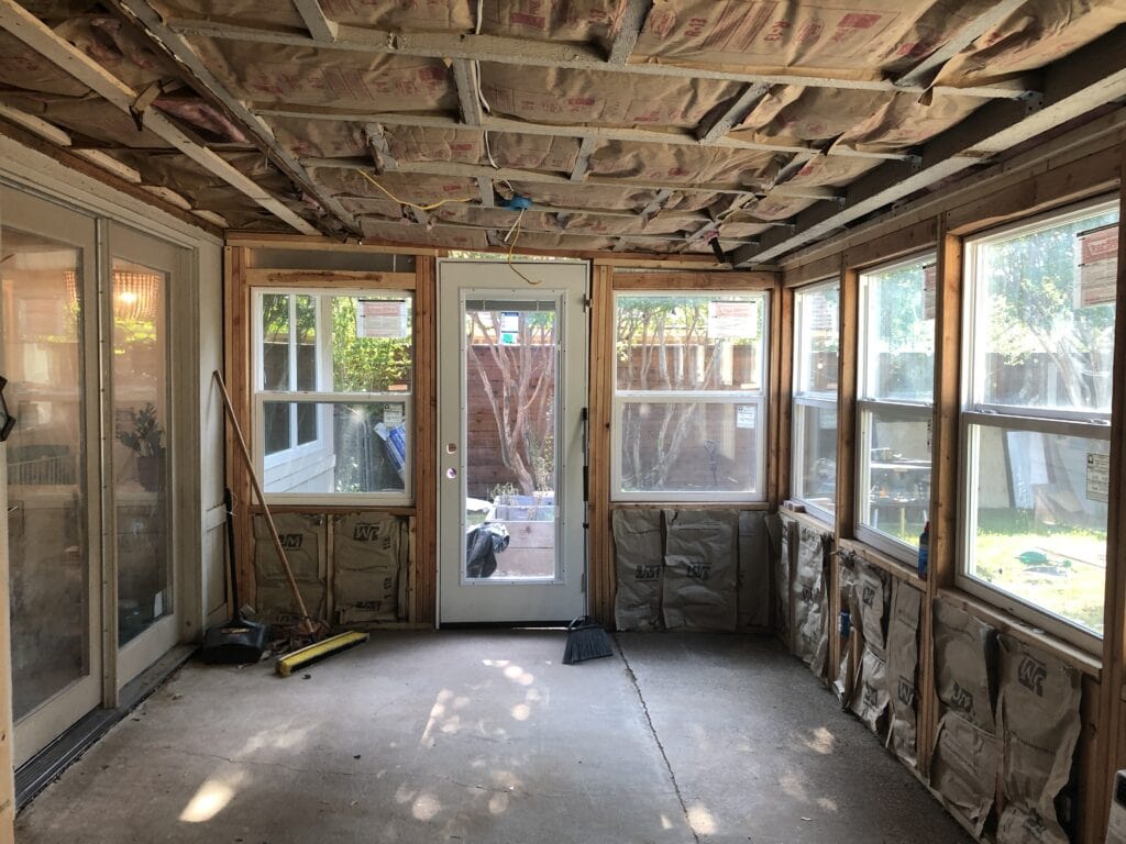 DIY project: converting a covered porch into a sunroom