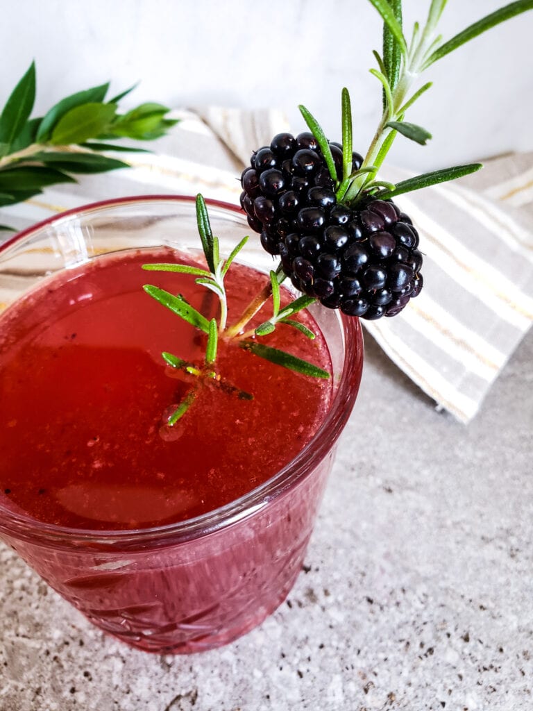 Whiskey Fizz Cocktail with Blueberry Juice