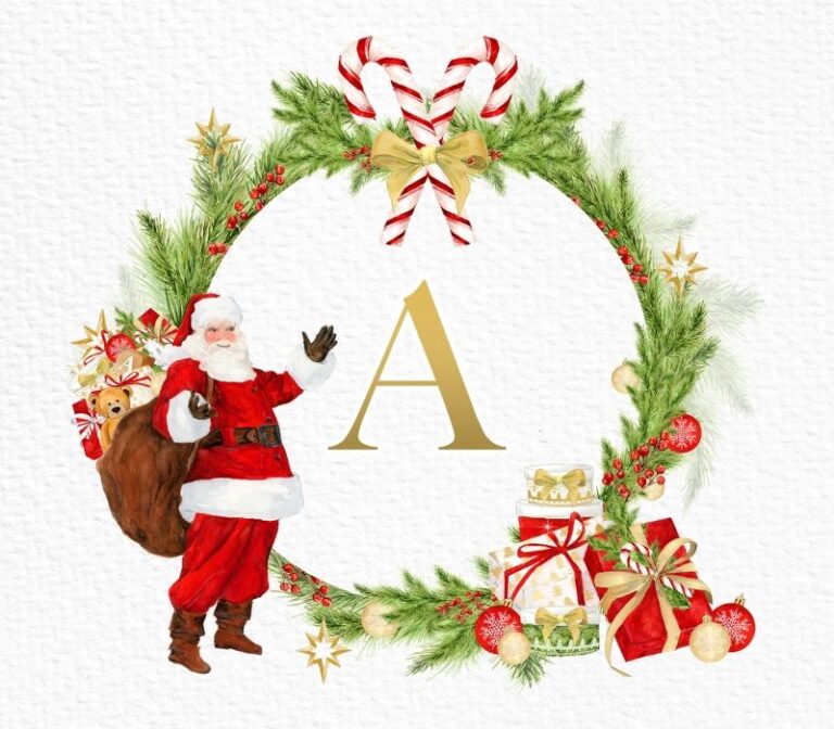 monogrammed Santa design