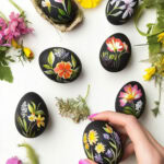floral handpainted Easter eggs