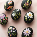 black floral easter eggs