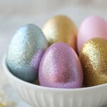 glitter coated easter eggs
