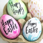 water color hand letters easter eggs