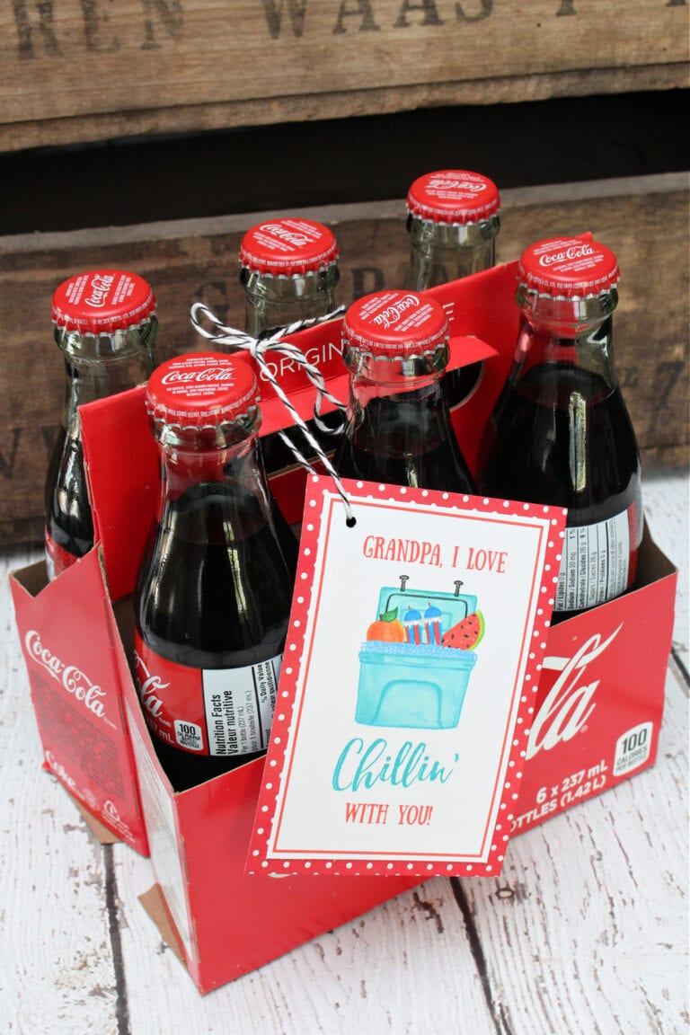 coca cola gift with fathers day card for grandpa