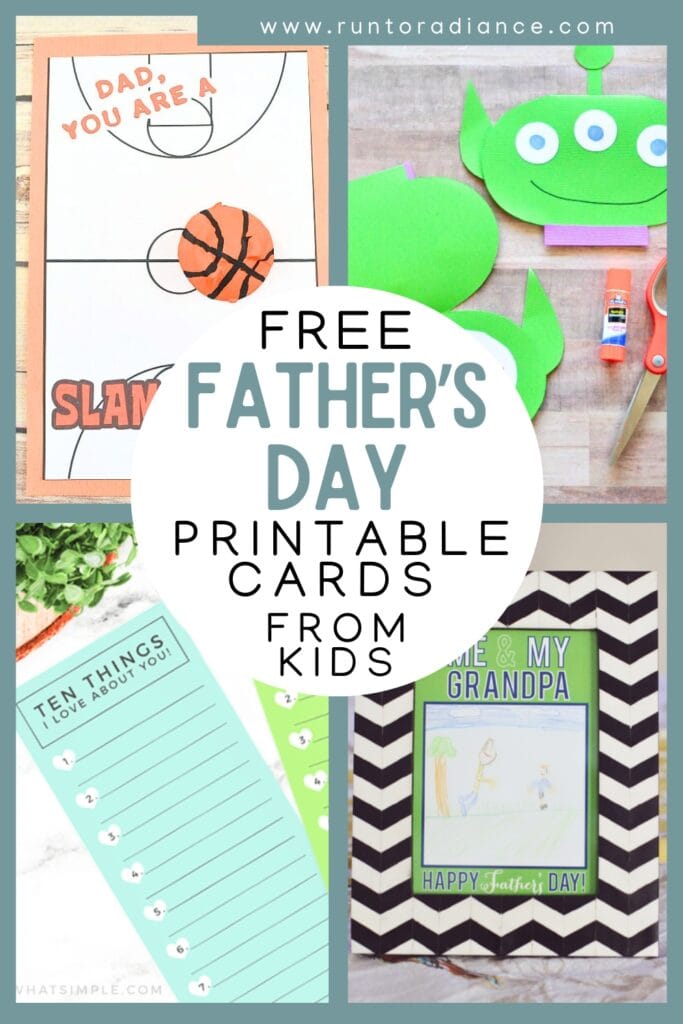 free father's day printable cards from kids pin