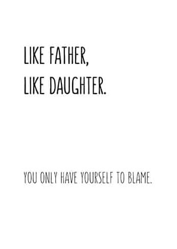 printable simple fathers day card - like father like daughter