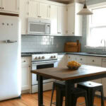 cottage white kitchen with white appliances
