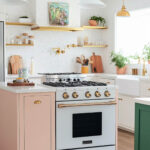 pink and white kitchen