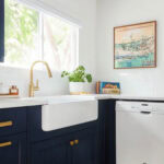 modern blue and white kitchen