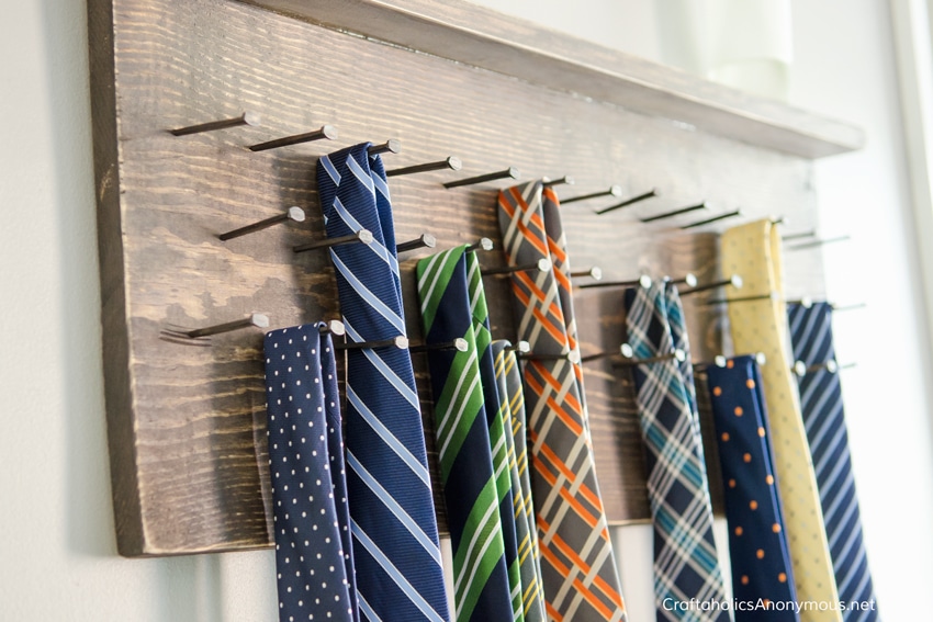 DIY tie rack makes a unique father's day gift
