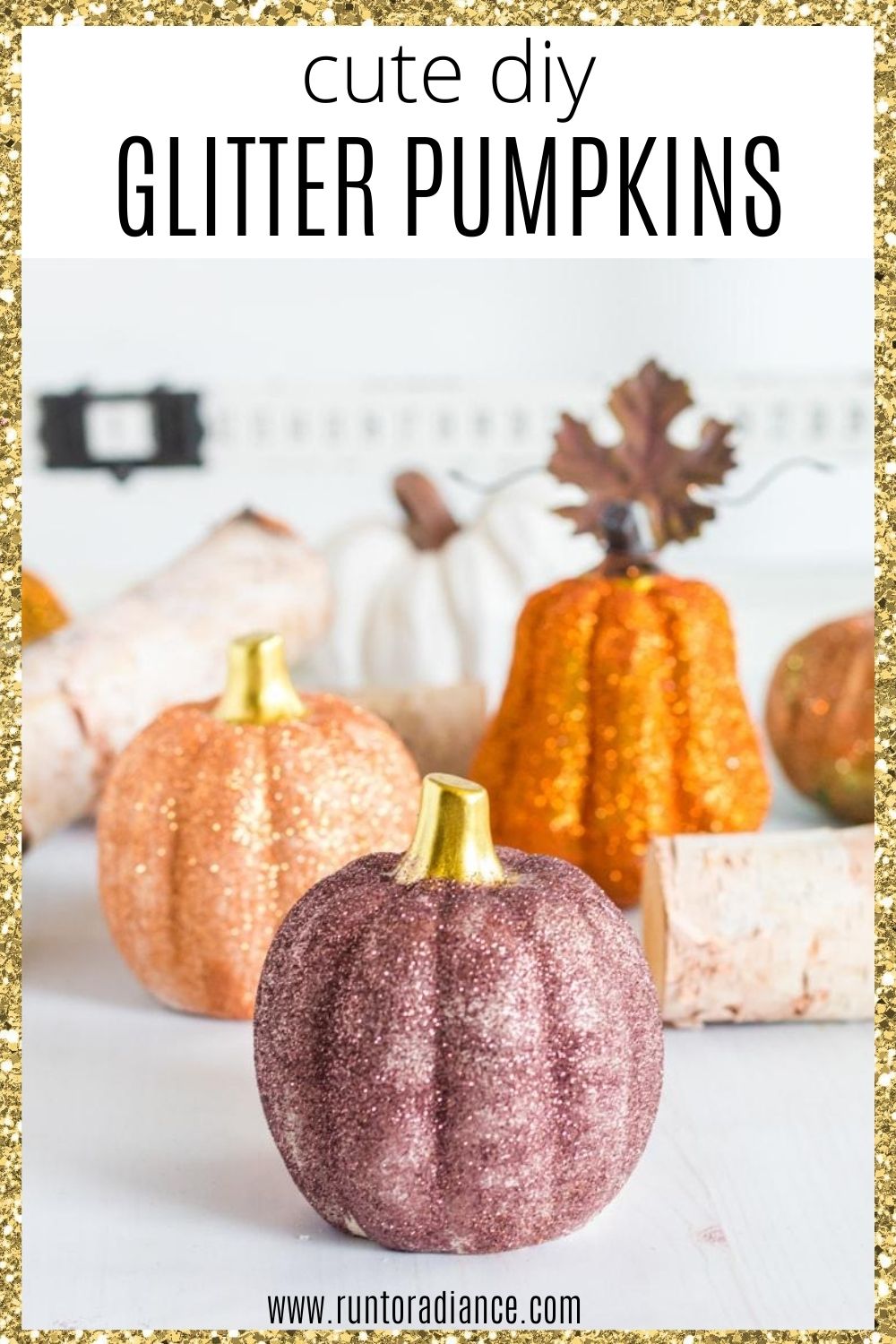 DIY Glitter Pumpkins an easy diy project perfect for fall