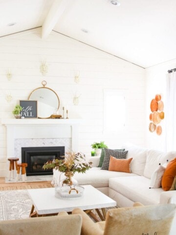 Living room setting with fall decor