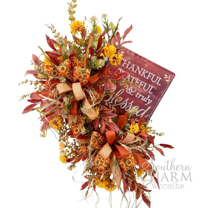 Floral Thanksgiving Wreath DIY from Southern Charm Wreaths