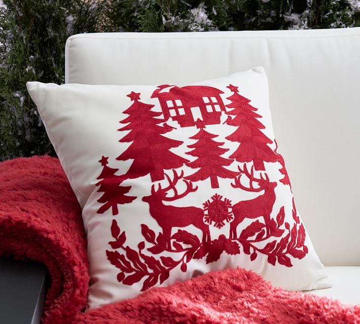outdoor Christmas decor throw pillows