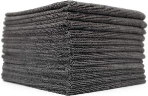 Stack of microfiber towels. 