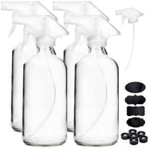 Set of 4 glass spray bottles for cleaning supplies. 