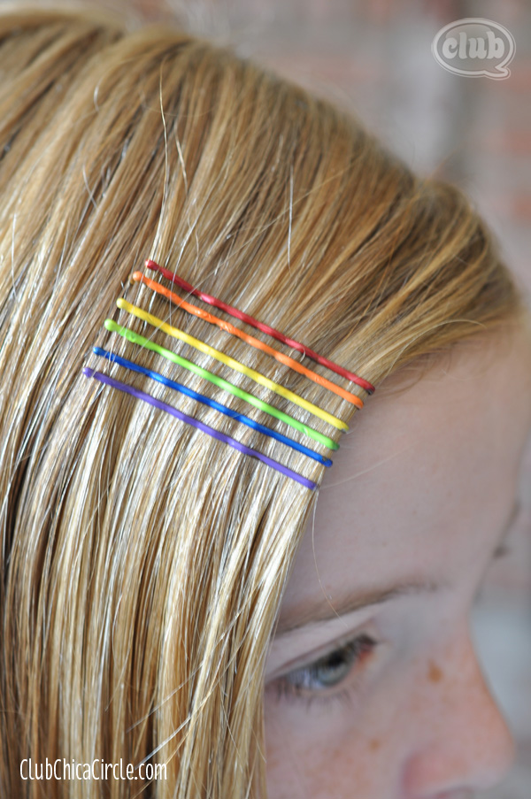 rainbow-painted bobby pins