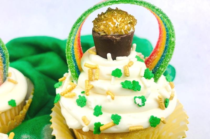 St. Patrick's Day rainbow cupcakes