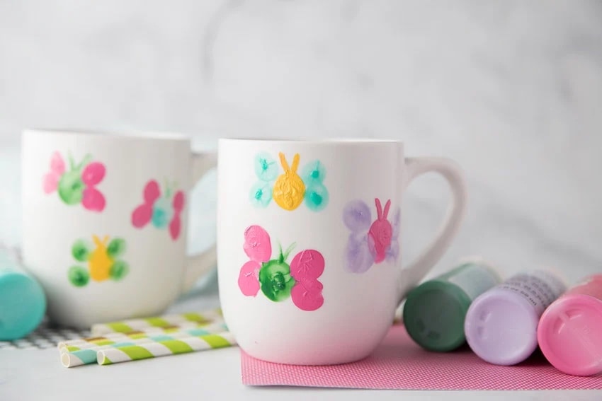 Thumbprint butterfly mug Mother's day gifts for grandma