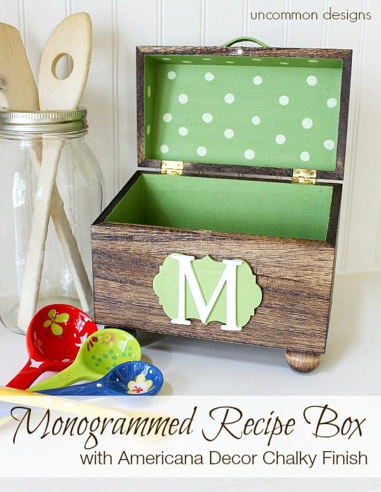 monogrammed recipe box Mother's Day Gifts for grandma